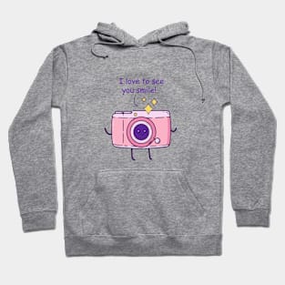 i love to see your smile - camera Hoodie